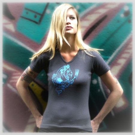 T-shirt Collaboratif Imprimé "SKULLTOO" - Femme