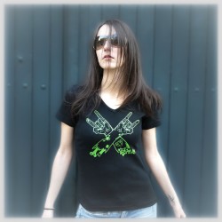 T-shirt Imprimé Bras Zomby Rock'n roll - Femme