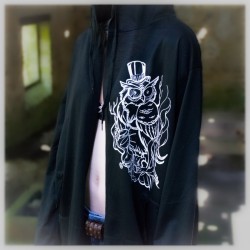 Veste Capuche Large Imprimé "HIBOUX" - Femme